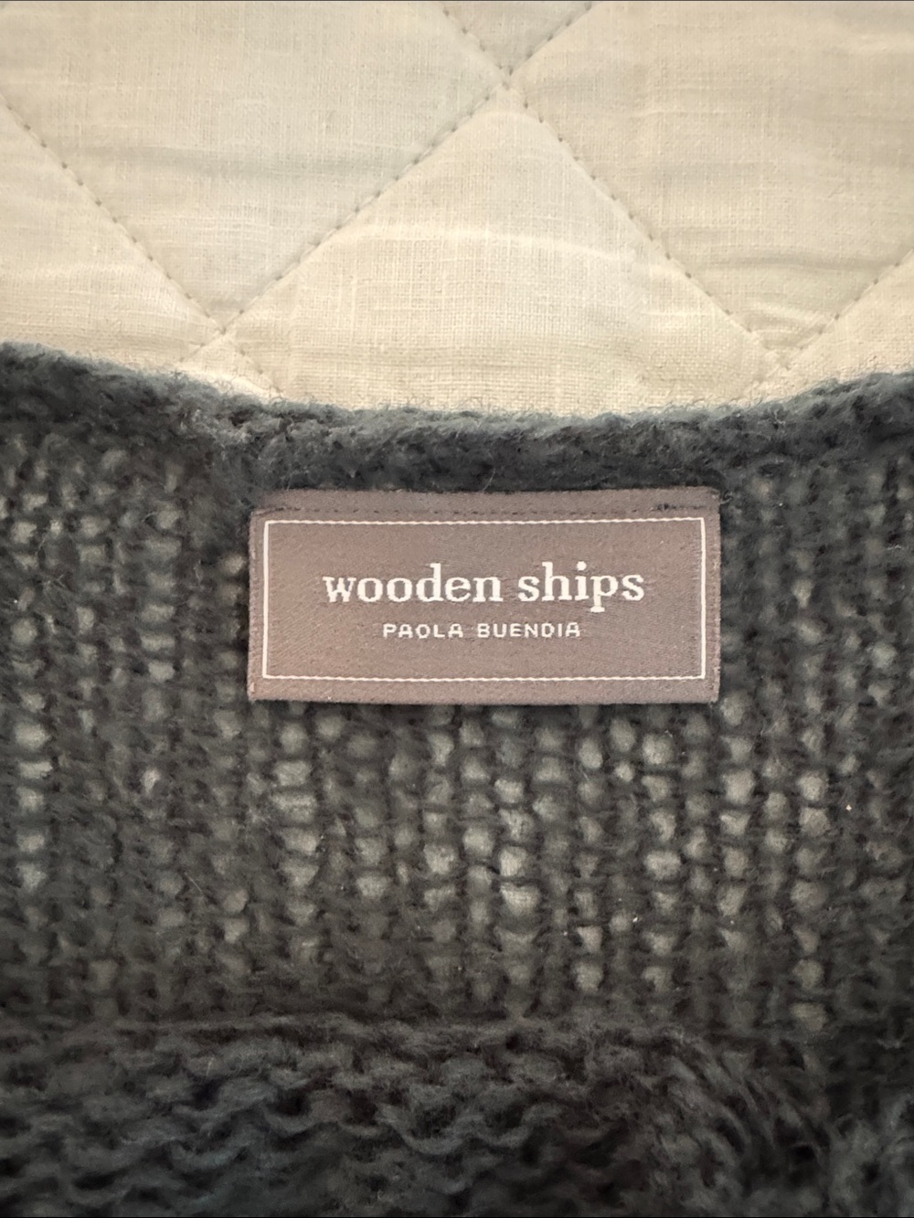 Wooden Ships Charcoal Knit Sweater with White Moon & Stars - Picture 2 of 2